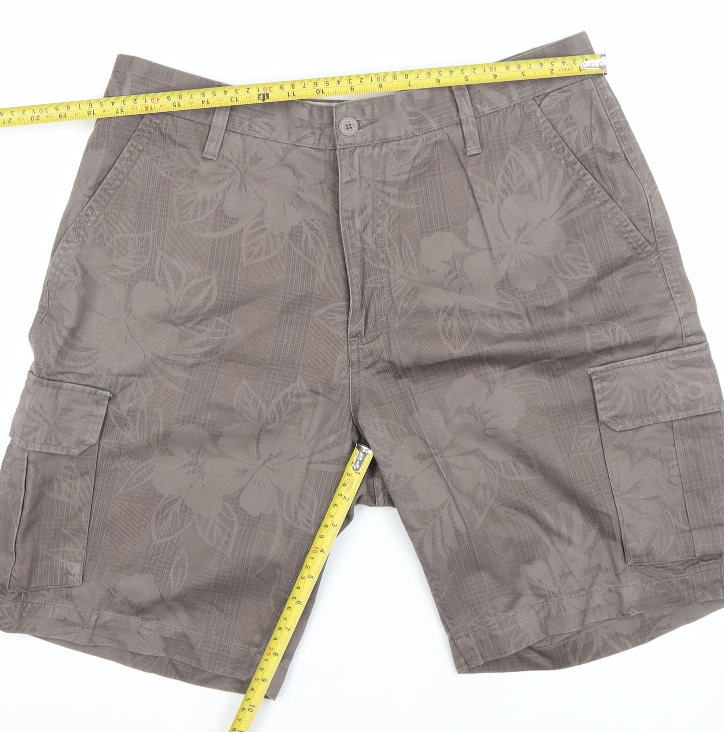 Maine New England Men's Brown Floral Cargo Shorts Size 36