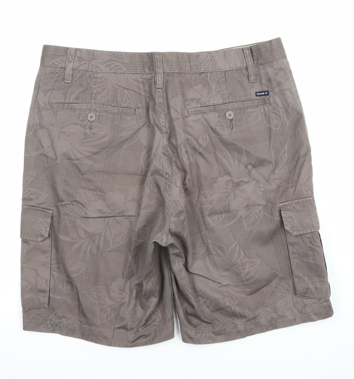 Maine New England Men's Brown Floral Cargo Shorts Size 36