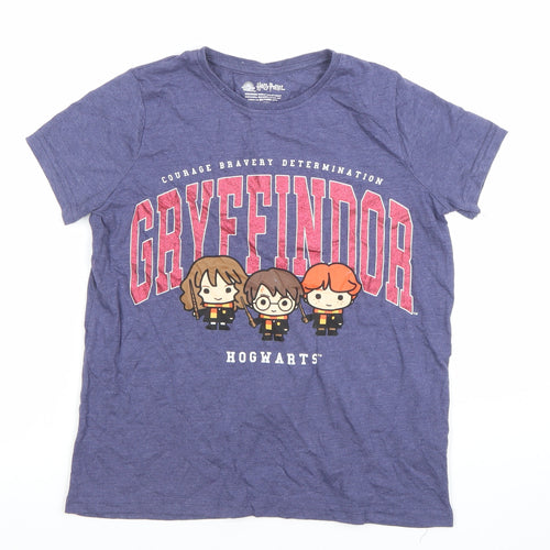 Harry Potter Girls Blue Gryffindor Graphic T-Shirt Size 146