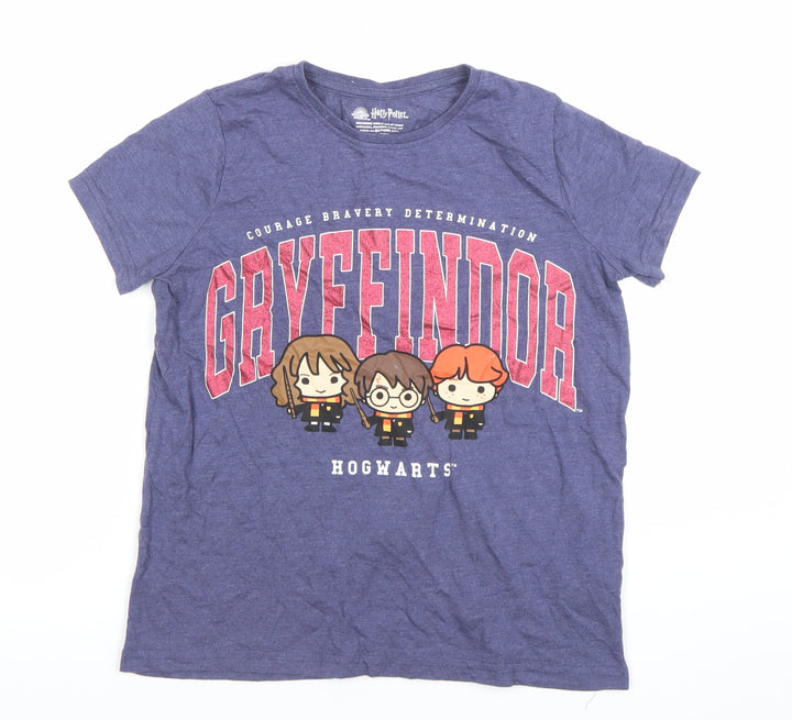 Harry Potter Girls Blue Gryffindor Graphic T-Shirt Size 146