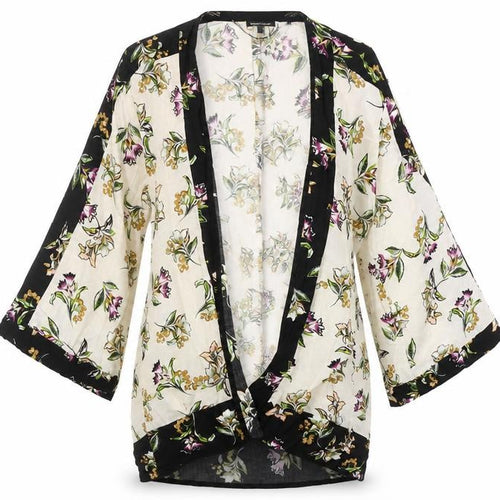 Warehouse Women’s Multicoloured Floral Kimono Blouse UK 12
