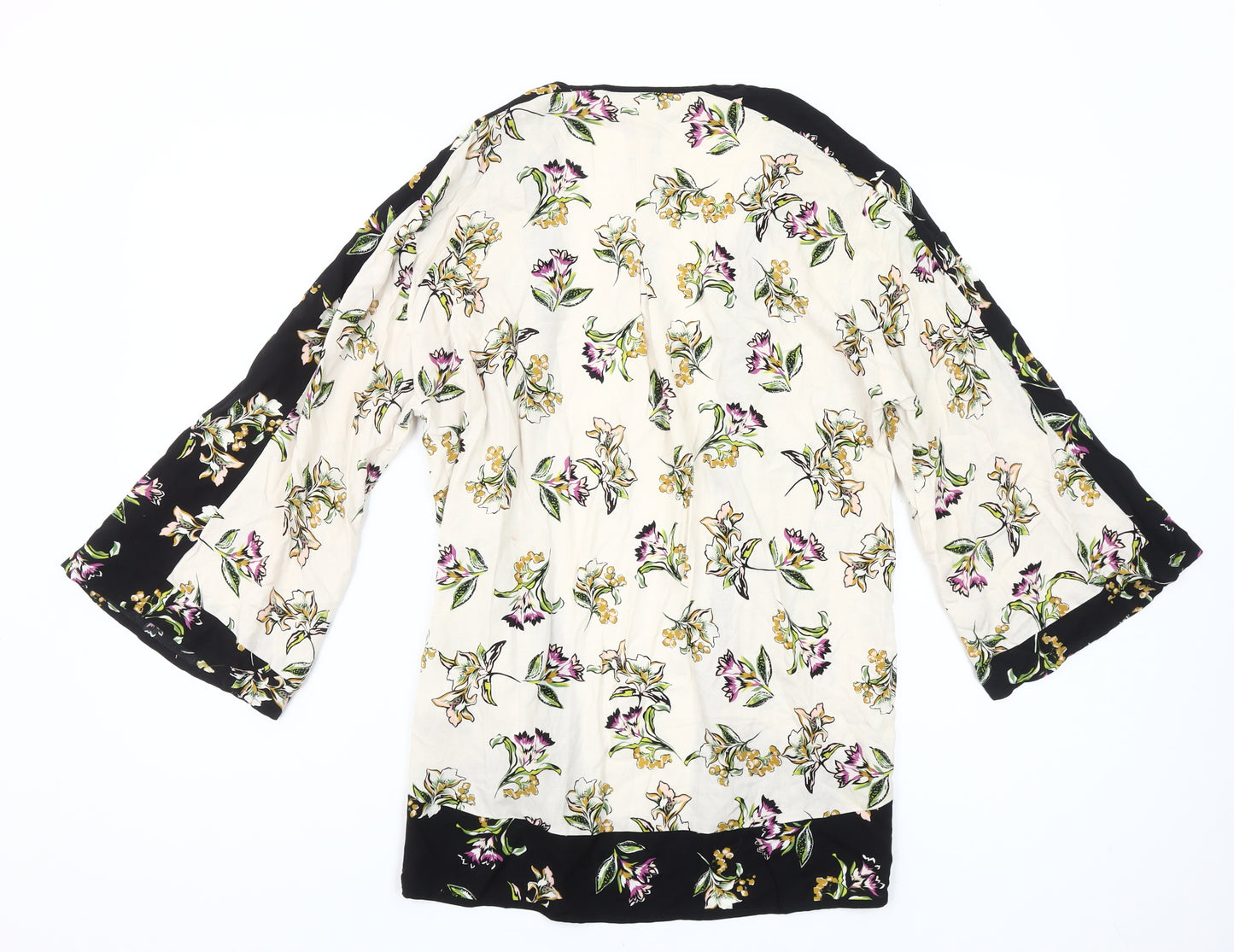 Warehouse Women’s Multicoloured Floral Kimono Blouse UK 12