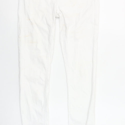 ONLY Women's White Ankle Skinny Jeans Size S/32 Mid Rise Stretch Denim