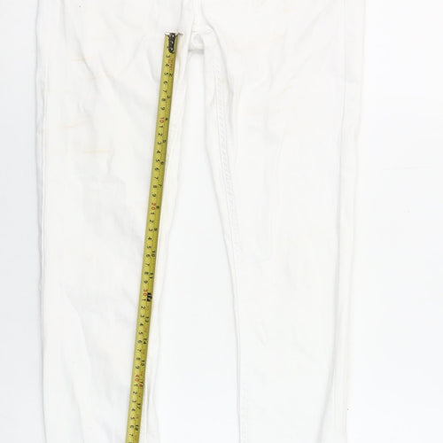 ONLY Women's White Ankle Skinny Jeans Size S/32 Mid Rise Stretch Denim