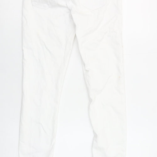 ONLY Women's White Ankle Skinny Jeans Size S/32 Mid Rise Stretch Denim