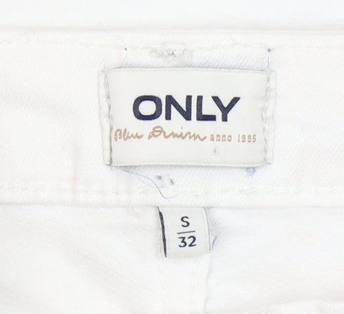ONLY Women's White Ankle Skinny Jeans Size S/32 Mid Rise Stretch Denim