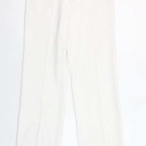 Robell Women White Elisa Stretch Trousers Size 10 Straight Leg