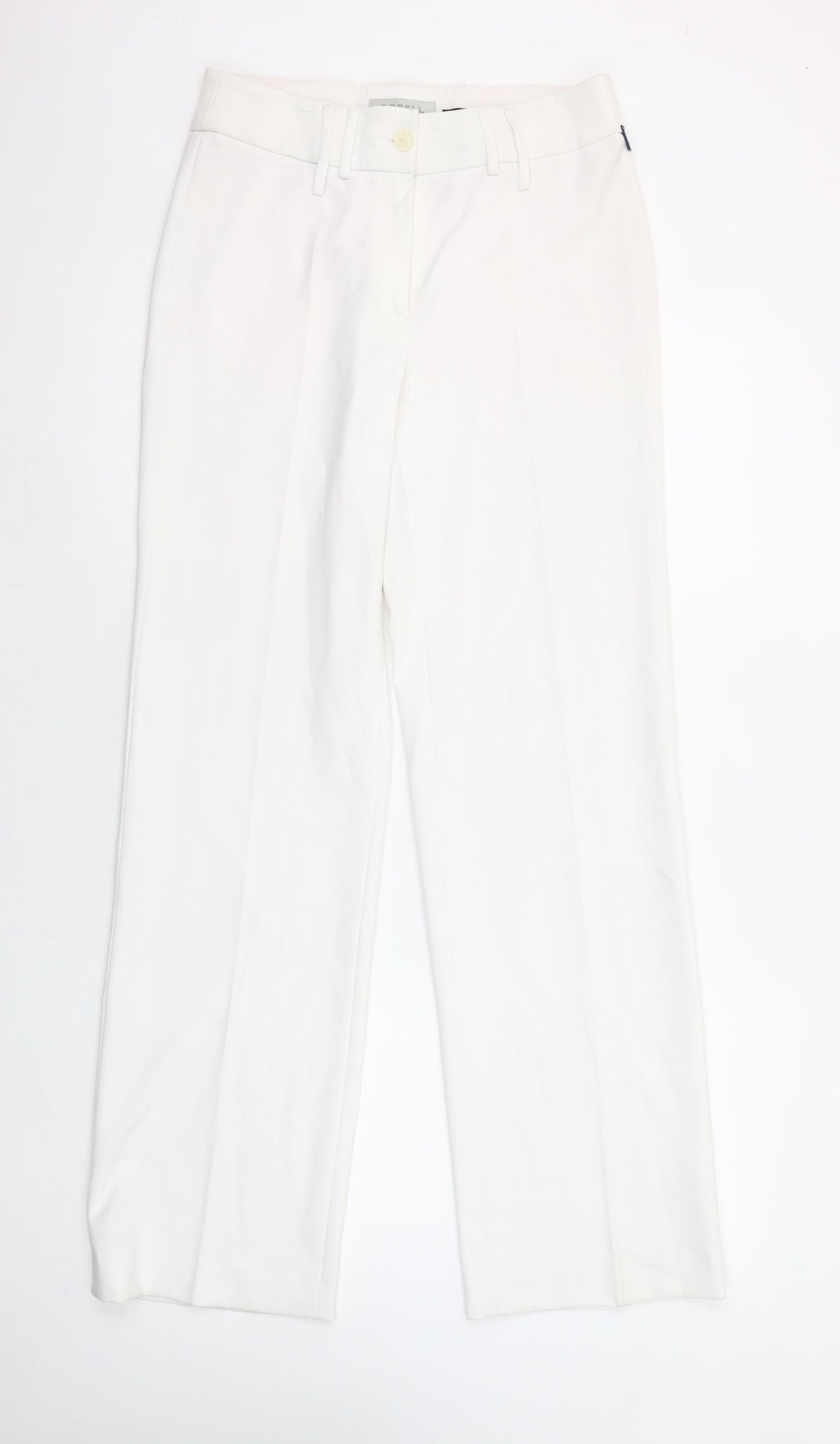 Robell Women White Elisa Stretch Trousers Size 10 Straight Leg