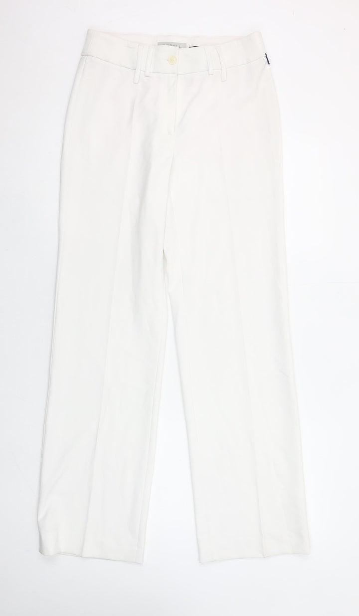 Robell Women White Elisa Stretch Trousers Size 10 Straight Leg