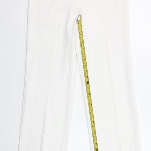 Robell Women White Elisa Stretch Trousers Size 10 Straight Leg