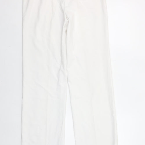 Robell Women White Elisa Stretch Trousers Size 10 Straight Leg