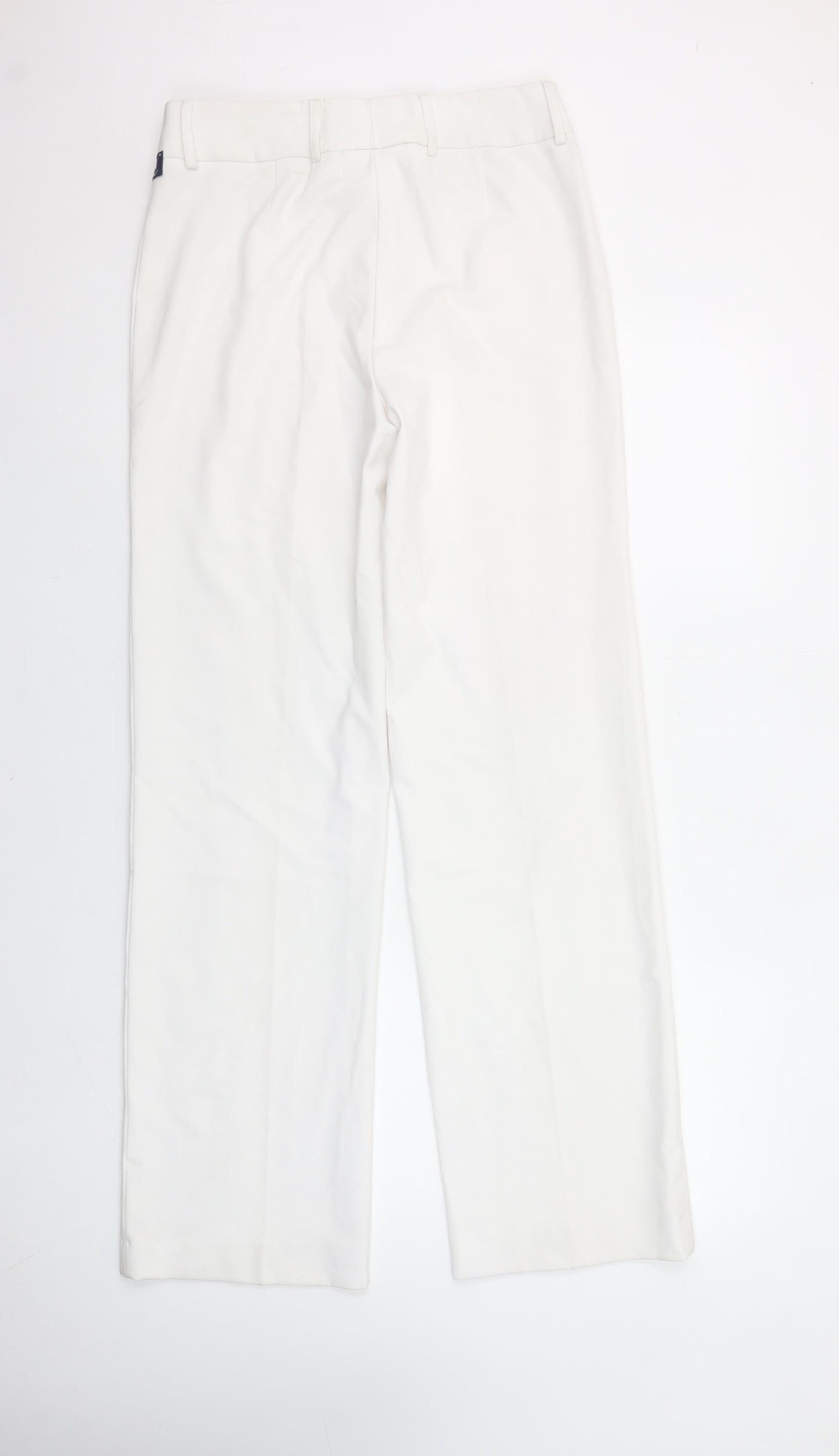 Robell Women White Elisa Stretch Trousers Size 10 Straight Leg