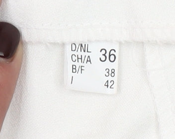 Robell Women White Elisa Stretch Trousers Size 10 Straight Leg