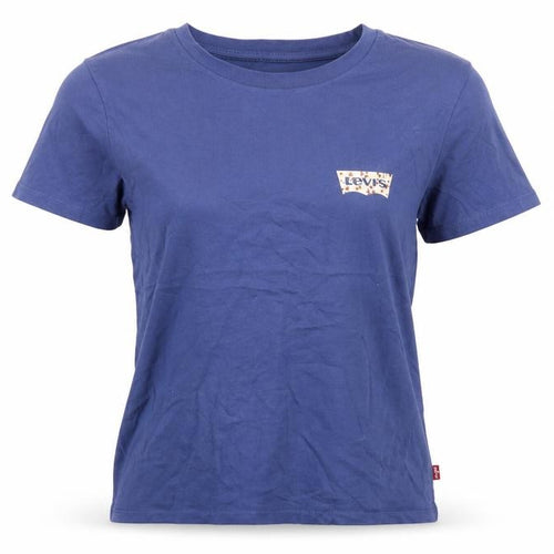 Levi's Women's Blue Cotton Crew Neck Short Sleeve T-Shirt Size S