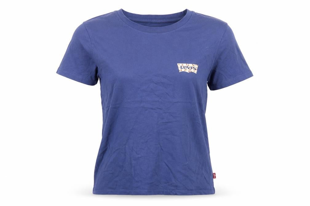 Levi's Women's Blue Cotton Crew Neck Short Sleeve T-Shirt Size S