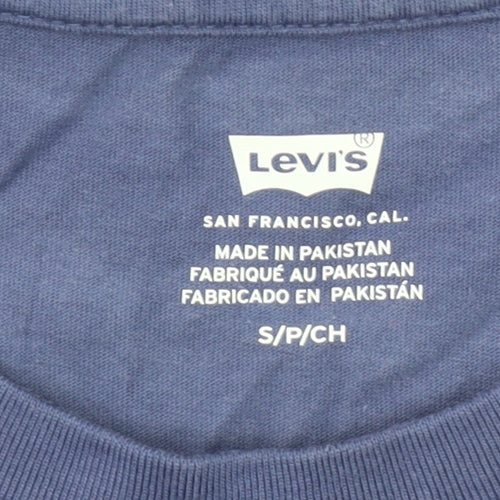 Levi's Women's Blue Cotton Crew Neck Short Sleeve T-Shirt Size S