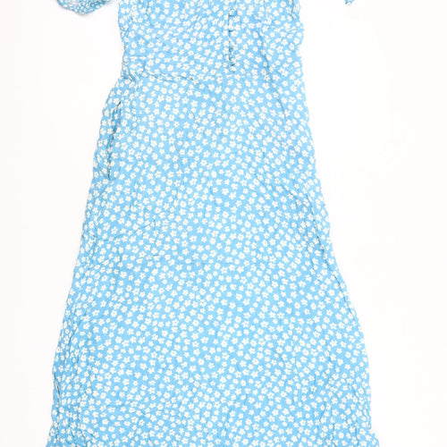 Gallery Women’s Blue Floral Midi Fit & Flare Dress Size 8