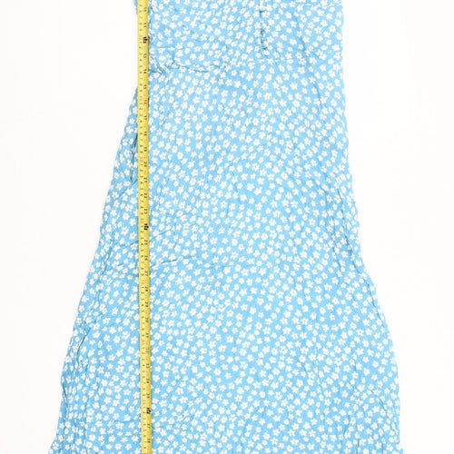 Gallery Women’s Blue Floral Midi Fit & Flare Dress Size 8