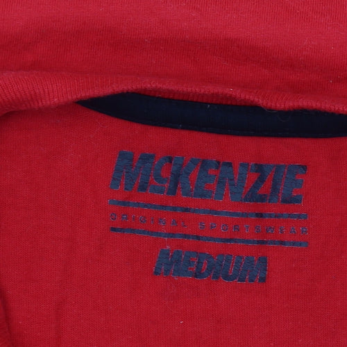 McKenzie Men's Red Graphic Sports T-Shirt Medium 100% Cotton