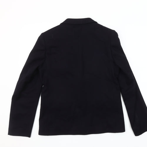 Brian Tucker Womens Black Wool Blend Suit Jacket UK 10 Classic Two Button Blazer