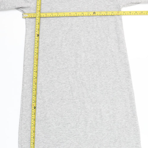 French Connection Women’s Grey Shift Dress Size 8 3/4 Sleeve Stretch Jersey