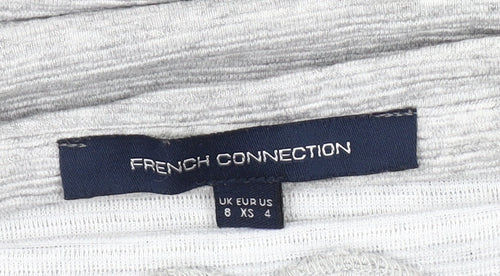French Connection Women’s Grey Shift Dress Size 8 3/4 Sleeve Stretch Jersey