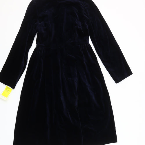 Peter Day Women's Blue Velvet A-Line Knee Length Dress Size 6