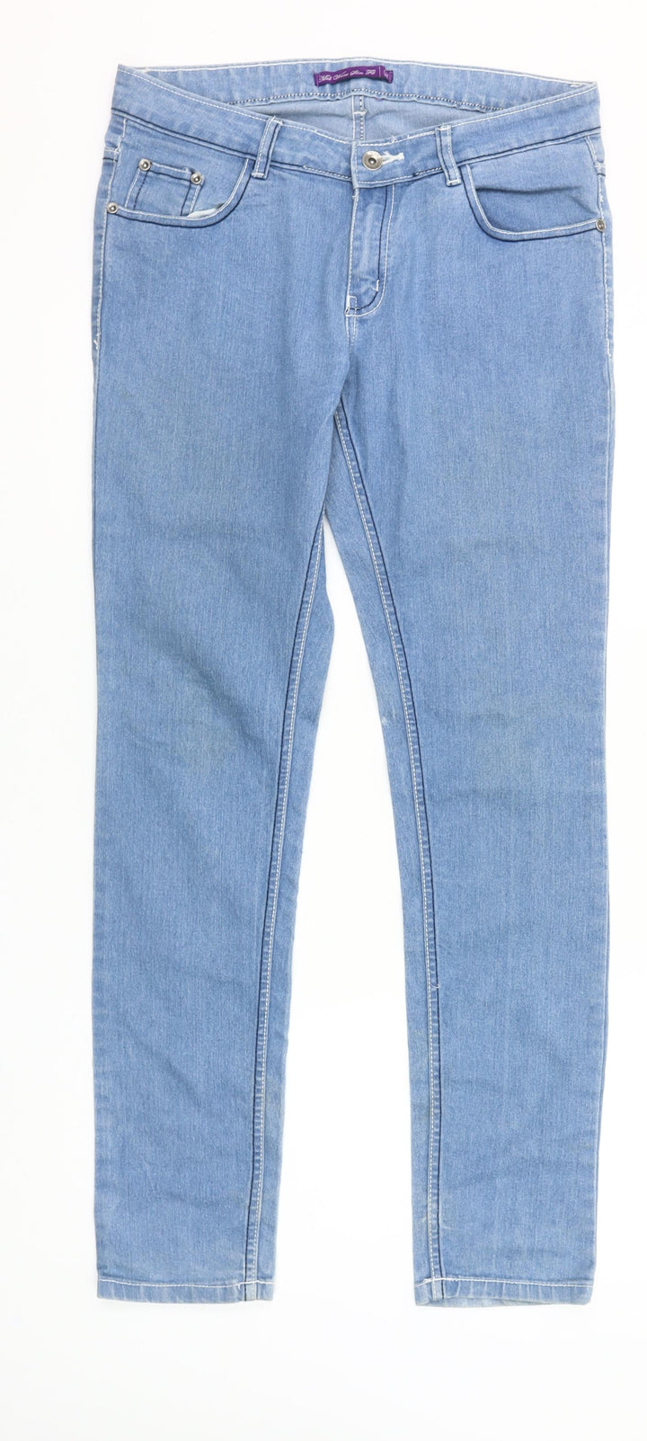 Blue Mid Waist Slim Fit Women’s Jeans Cotton Blend Size 30