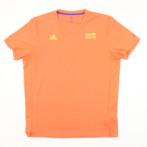 Adidas Men’s Orange Running T-Shirt Size M BMW Berlin Marathon Lightweight