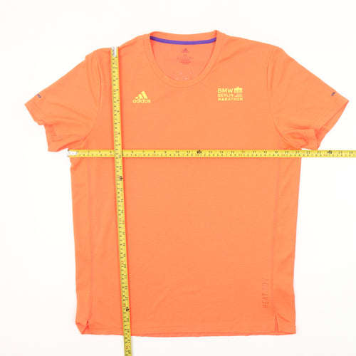 Adidas Men’s Orange Running T-Shirt Size M BMW Berlin Marathon Lightweight