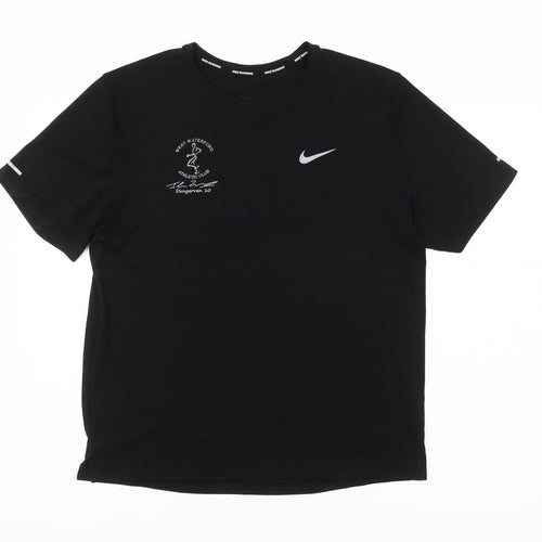 Nike Womens Black Dri-FIT Running T-Shirt M Moisture Wicking Top