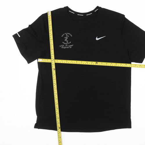 Nike Womens Black Dri-FIT Running T-Shirt M Moisture Wicking Top