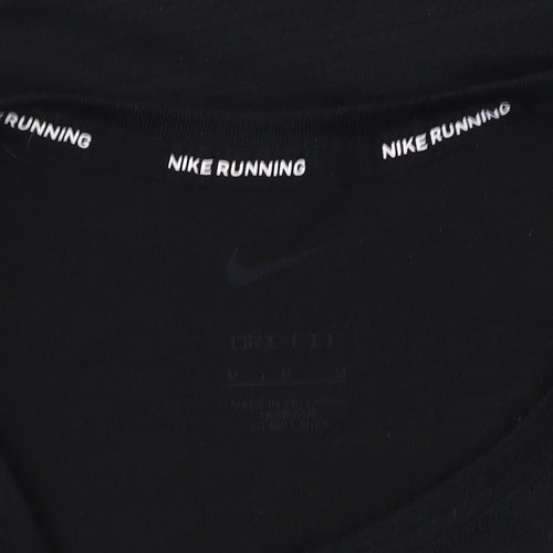 Nike Womens Black Dri-FIT Running T-Shirt M Moisture Wicking Top