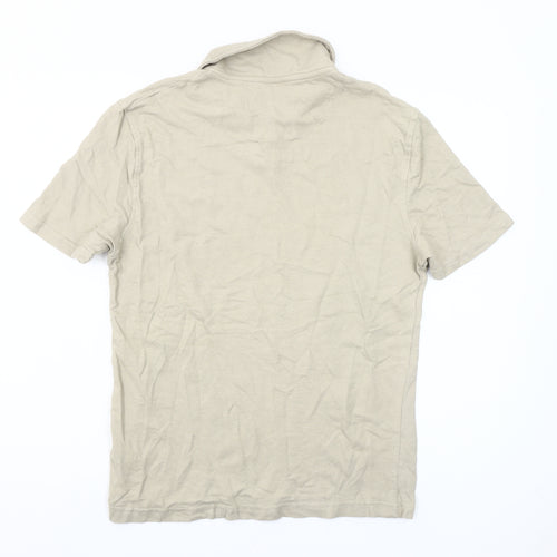 Larsson & Co Men's Beige Cotton Short Sleeve Polo Shirt M