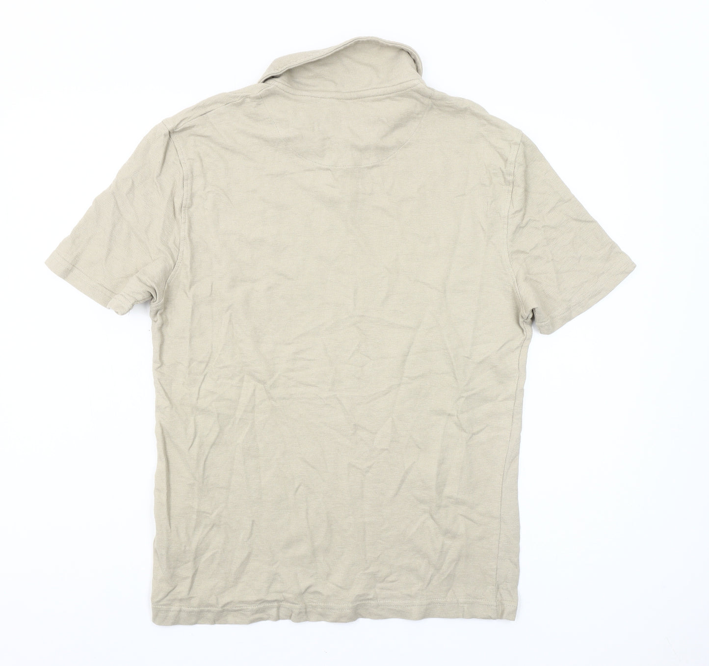 Larsson & Co Men's Beige Cotton Short Sleeve Polo Shirt M