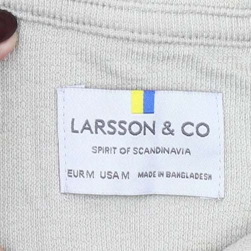 Larsson & Co Men's Beige Cotton Short Sleeve Polo Shirt M