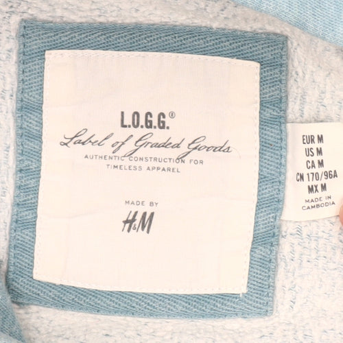 H&M L.O.G.G Women Blue Collegiate Sailing Pullover Hoodie Size M