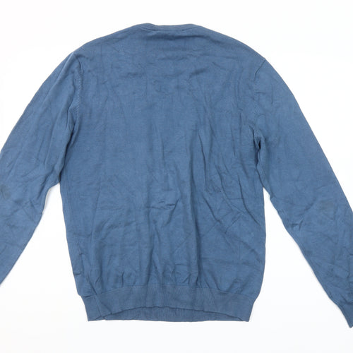 French Connection Men’s Blue Cotton Blend Crew Neck Jumper M
