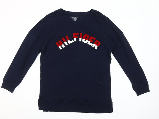 Tommy Hilfiger Men's Blue Cotton Long Sleeve Pyjama Top M