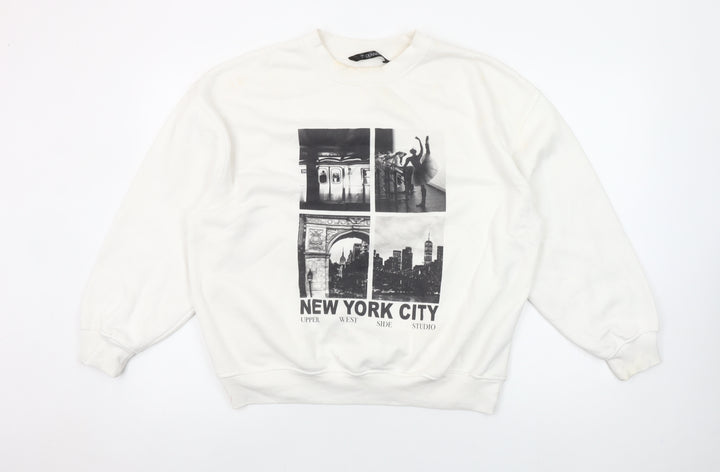 Dunnes Women Cream New York City Graphic Pullover Sweatshirt M