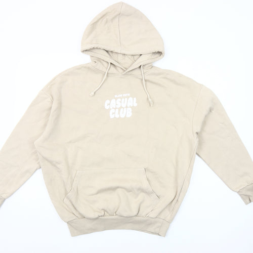 Dunnes Stores Women Beige Hooded Pullover Casual Club Hoodie Small