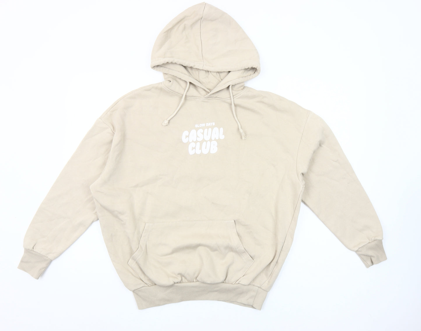 Dunnes Stores Women Beige Hooded Pullover Casual Club Hoodie Small