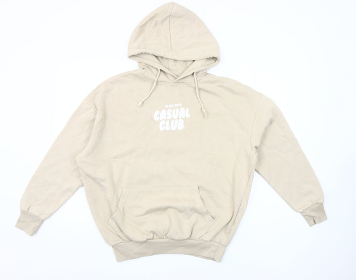 Dunnes Stores Women Beige Hooded Pullover Casual Club Hoodie Small