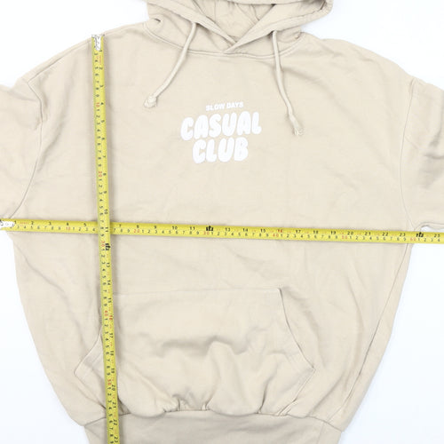 Dunnes Stores Women Beige Hooded Pullover Casual Club Hoodie Small