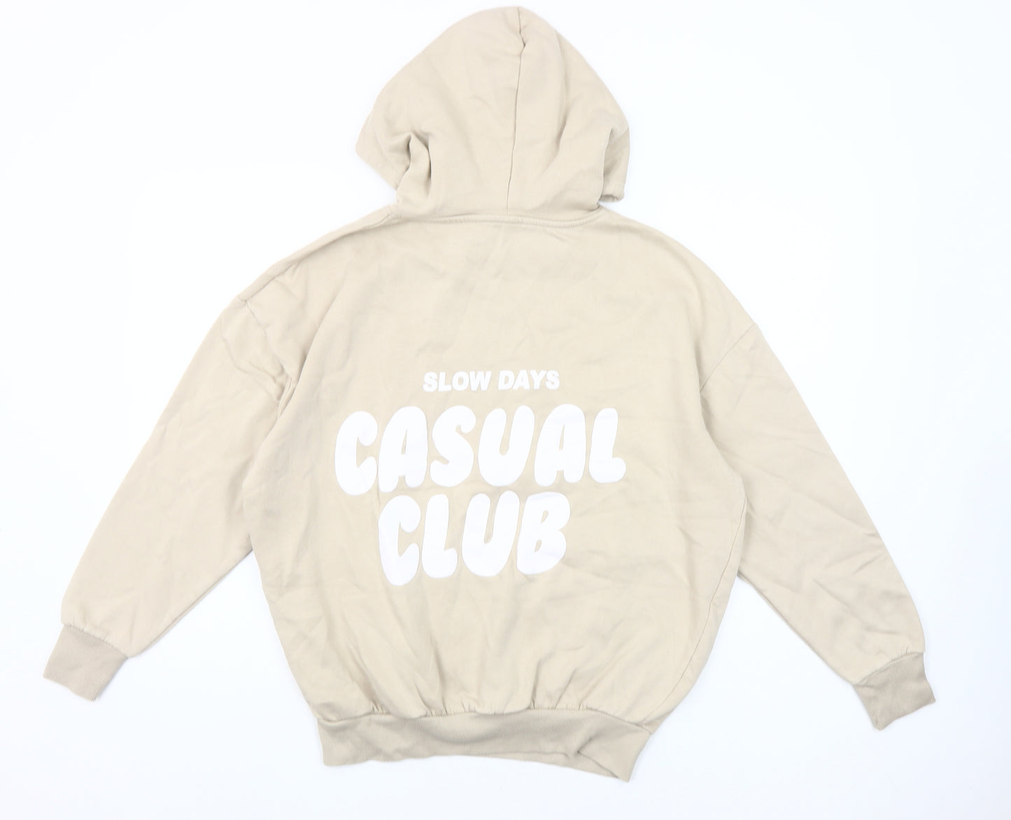 Dunnes Stores Women Beige Hooded Pullover Casual Club Hoodie Small