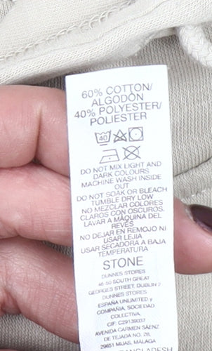 Dunnes Stores Women Beige Hooded Pullover Casual Club Hoodie Small