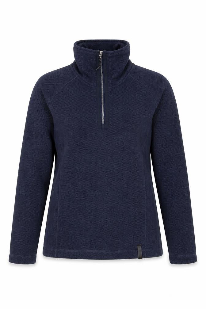 Front view of Craghoppers Women's Navy Blue Fleece Pullover Sweatshirt UK 8 1/2 Zip