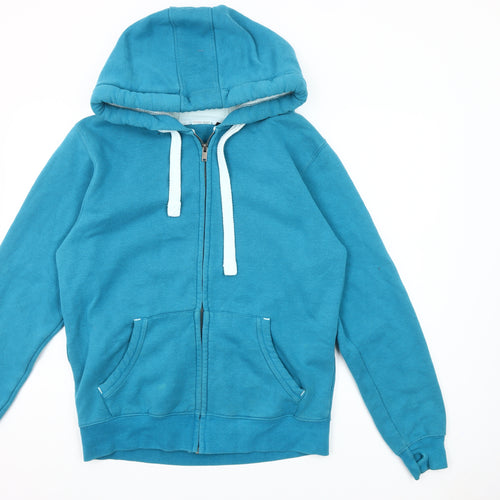 Cotton Ridge Mens Blue Full Zip Hoodie Size M Regular Fit