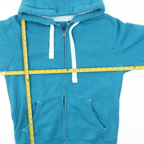 Cotton Ridge Mens Blue Full Zip Hoodie Size M Regular Fit
