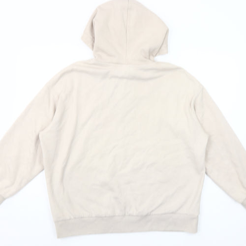 H&M Womens Beige NYC Athletic Pullover Hoodie Size S Cotton Blend
